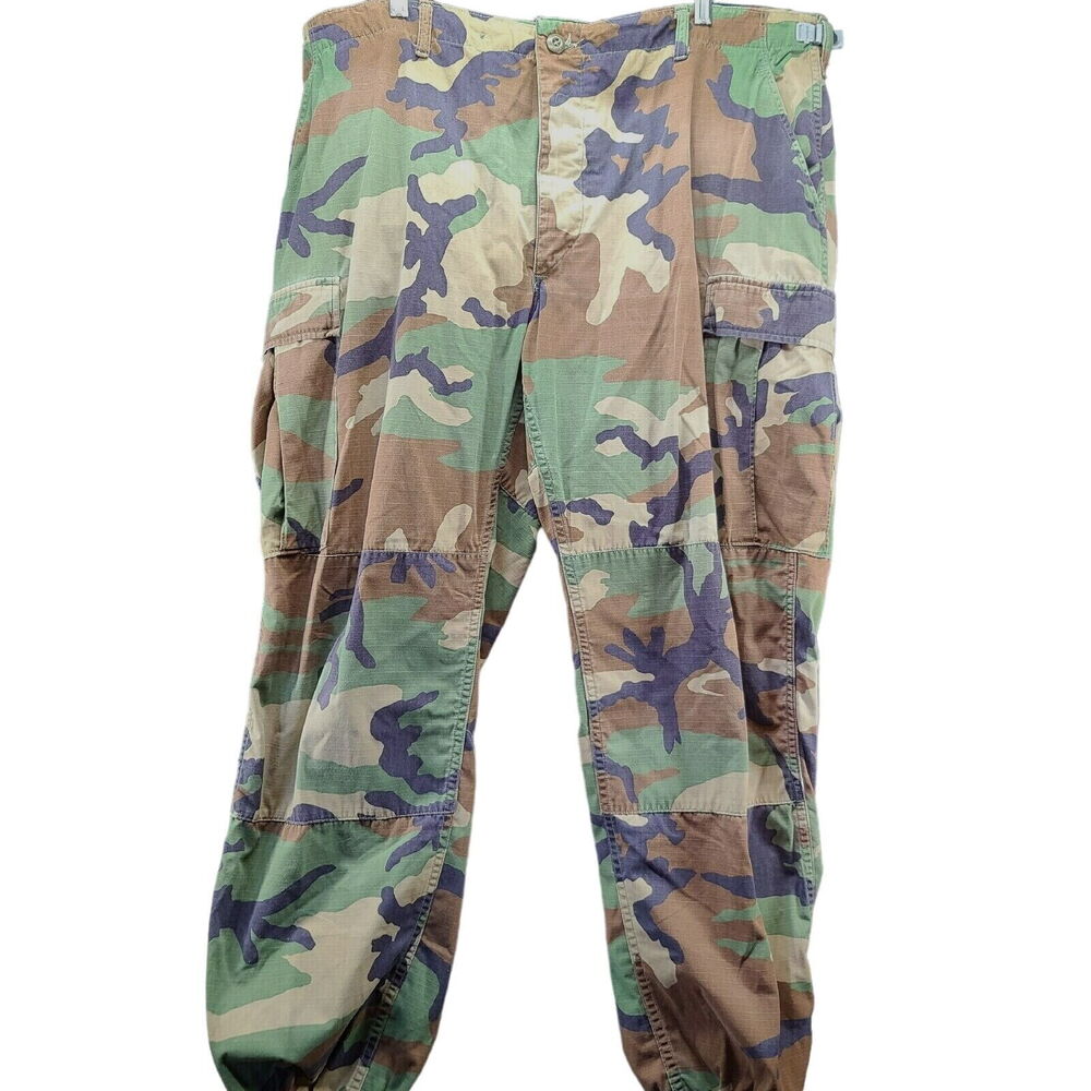 Vintage Military Pants Multi-Color Size XL Button Zip Elastic Fitted Ankle